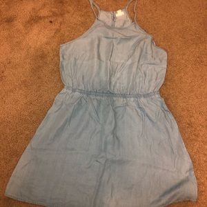 Garage Halter Faux Jean Dress